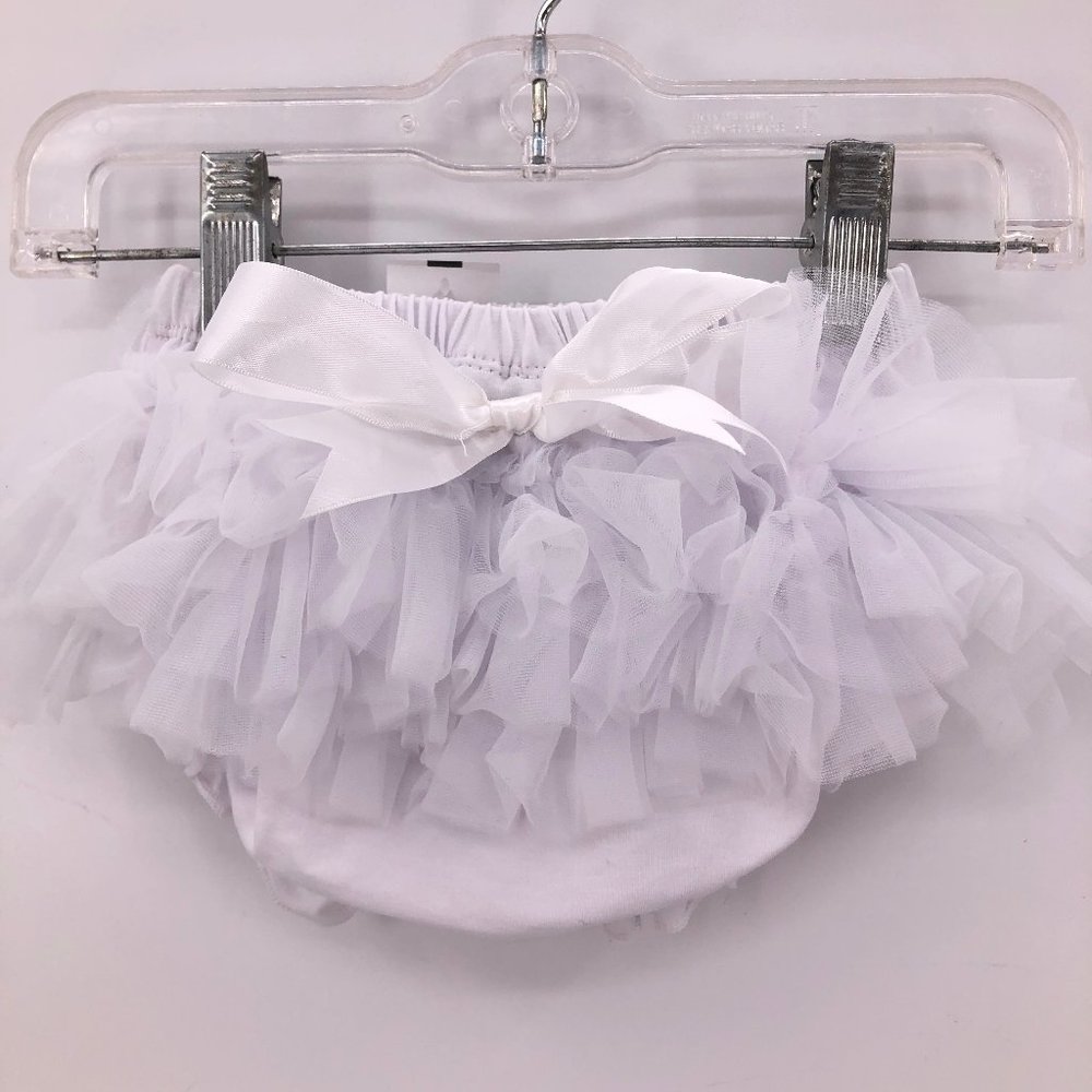 🎪NWT Couture Clips white ruffly bow diaper cover